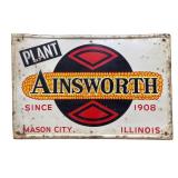 Ainsworth Embossed Metal Sign