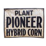 Pioneer Hybrid Corn Embossed Metal Sign