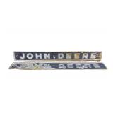 John Deere Embossed Metal Signs Lot of 2