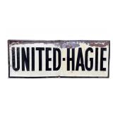 United Hagie Embossed Metal Sign