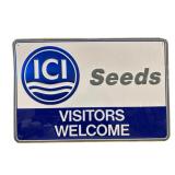 ICI Seed Embossed Metal Sign