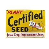 Iowa Certified Seed Embossed Metal Sign