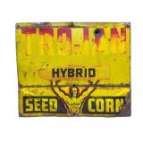 Trojan Hybrid Seed Corn Double Sided Metal Sign