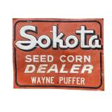 Sokota Seed Corn Dealer Embossed Metal Sign