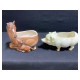 Lefton Horse Planter & Pig Planter