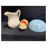 Ironstone Pitcher, FireKing Bowl, Ceramic Bank