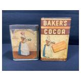 Walter Baker Cocoa Cans
