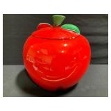 Red Apple Ceramic Cookie Jar