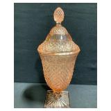 Pink Depression Covered Candy Jar