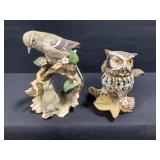 Homco Porcelain Mocking Bird & Owl