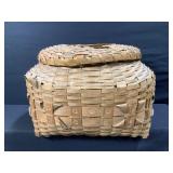 Woven Wood Basket with Lid