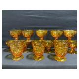 Indiana Amber Whitehall Colony Cubist Glasses