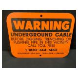 Southwestern Bell Underground Cable Metal Sign