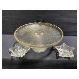 Jeannette Glass Harp Cake Stand & Star Candle
