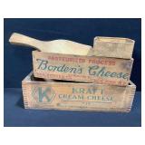 Wooden Cheese Boxes, Butter Paddle