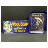 Morton Salt & Wool Soap Metal Sign