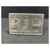 Volunteer Firemen Pewter Belt Buckle