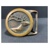 Solid Brass Elk Belt Buckle