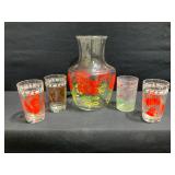 Vintage Juice Glasses & Pitcher