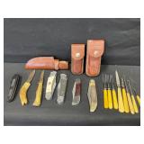 Knives, Cases, and Utensil Set