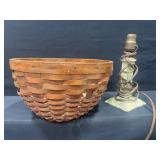 Antique Lot Basket & Lamp