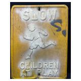 Slow Children At Play Embossed Street Sign