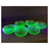 Uranium Glass Set of 6 Coasters
