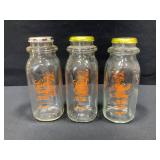 Vintage Laesch Dairy Half Pint Bottles with Lids