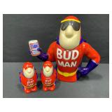 Bud Man Beer Stein & Salt & Pepper Shaker Set