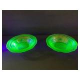 Uranium Glass Lot of 2 Dishes