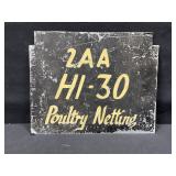 Poultry Netting Metal Sign