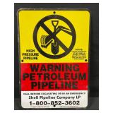 Shell Warning Double Sided Pipeline Sign