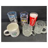 Antiques Lot Coca Cola Glass, Batman, Miss Piggie