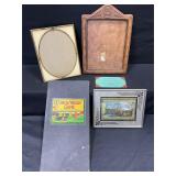 Antique Lot Picture Frames & Board Game