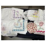 Linen Lot of Pillowcases, Doilies, & More