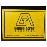 Golden Acres Genetics Double Sided Metal Sign