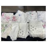 Linen Lot of Pillowcases, Doilies, & More