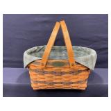Longaberger Basket with Liner and Fabric