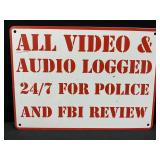 Surveillance Metal Sign