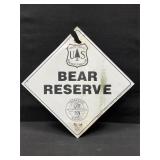 US Forestry Bear Reserve Tin Sign
