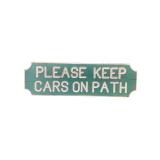 Please Keep Cars on Path Golf Course Sign