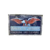American Laundry Embossed Metal Sign