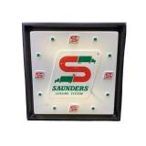 Saunders Leasing System Light Up Clock