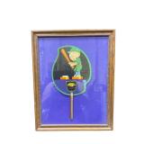 Edelweiss Paper Fan in Frame