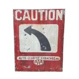 Hand Painted Caution AAA Metal Sign