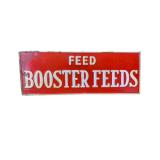 Booster Feeds Embossed Metal Sign
