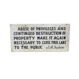 Abuse of Privileges Lake Sign