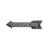 Telephone Arrow Painted Metal Sign