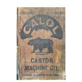 Calol Castor Machine Oil Wooden Crate