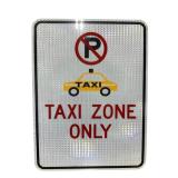 No Parking Taxi Zone Only Metal Street Sign